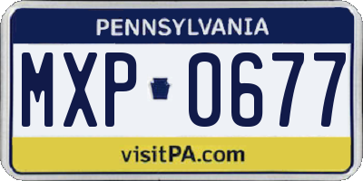 PA license plate MXP0677