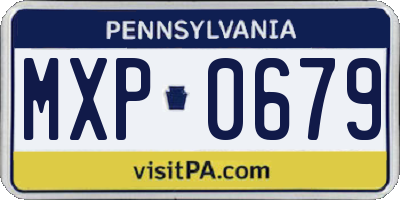 PA license plate MXP0679
