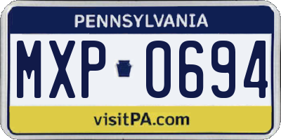 PA license plate MXP0694
