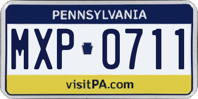 PA license plate MXP0711