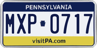 PA license plate MXP0717