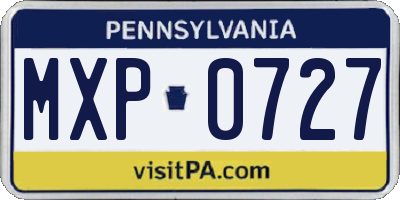 PA license plate MXP0727