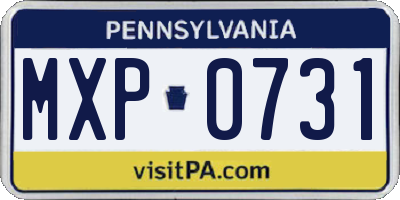PA license plate MXP0731