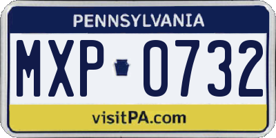 PA license plate MXP0732