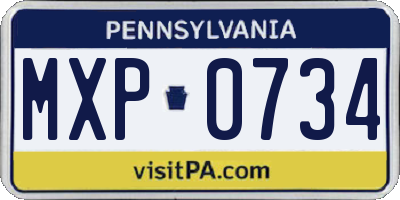 PA license plate MXP0734