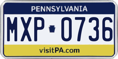 PA license plate MXP0736