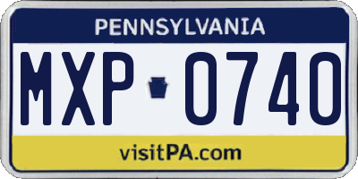 PA license plate MXP0740