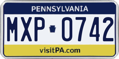PA license plate MXP0742