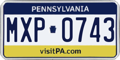 PA license plate MXP0743