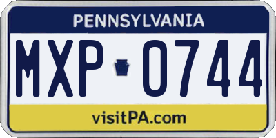 PA license plate MXP0744