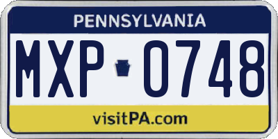 PA license plate MXP0748