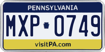 PA license plate MXP0749