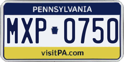 PA license plate MXP0750