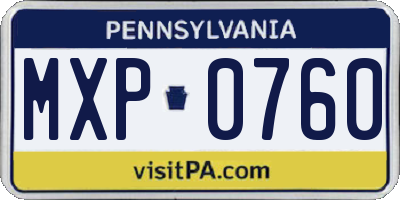 PA license plate MXP0760