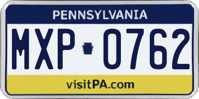 PA license plate MXP0762