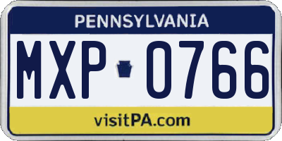 PA license plate MXP0766