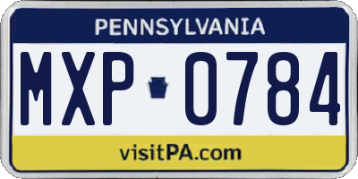 PA license plate MXP0784