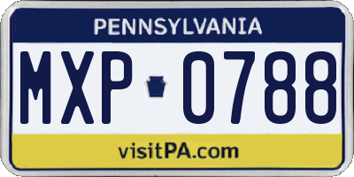 PA license plate MXP0788