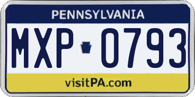 PA license plate MXP0793