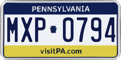PA license plate MXP0794