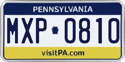PA license plate MXP0810