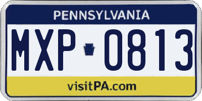 PA license plate MXP0813