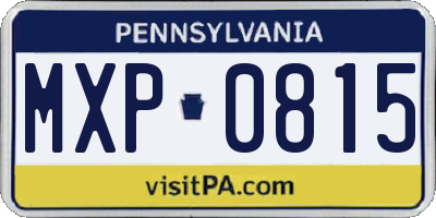 PA license plate MXP0815