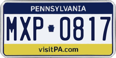 PA license plate MXP0817