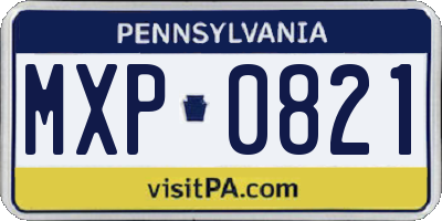 PA license plate MXP0821