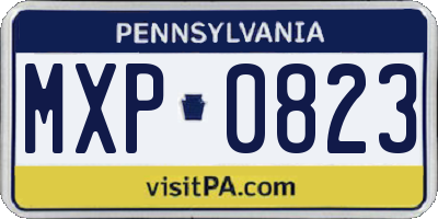 PA license plate MXP0823