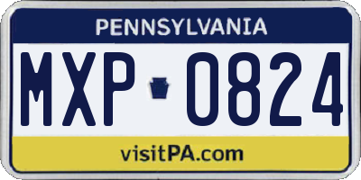 PA license plate MXP0824