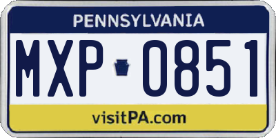 PA license plate MXP0851