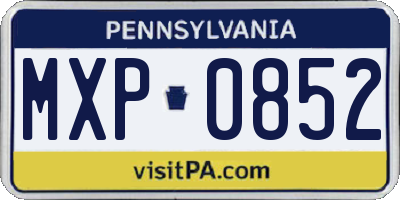 PA license plate MXP0852