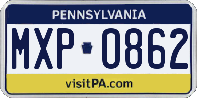 PA license plate MXP0862