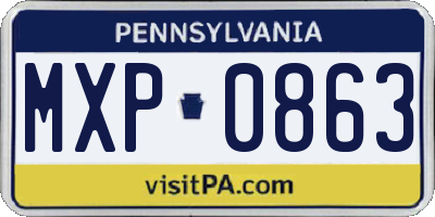 PA license plate MXP0863