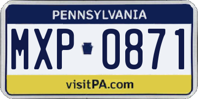 PA license plate MXP0871