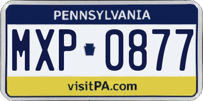PA license plate MXP0877