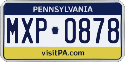 PA license plate MXP0878