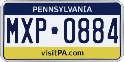 PA license plate MXP0884