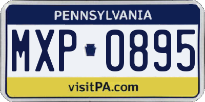 PA license plate MXP0895