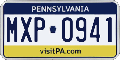 PA license plate MXP0941