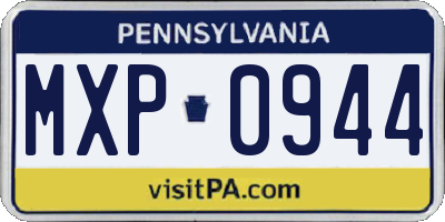 PA license plate MXP0944
