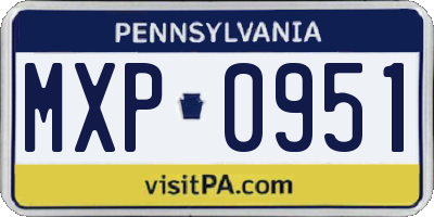PA license plate MXP0951