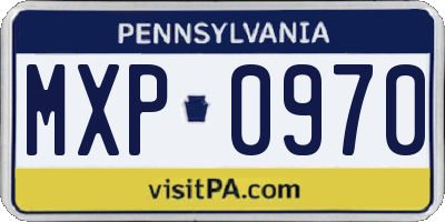 PA license plate MXP0970