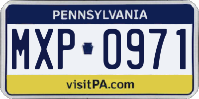 PA license plate MXP0971