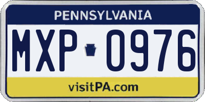 PA license plate MXP0976