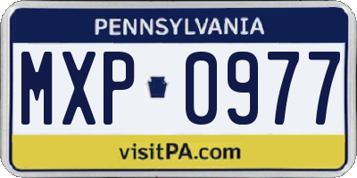 PA license plate MXP0977