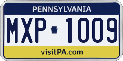 PA license plate MXP1009