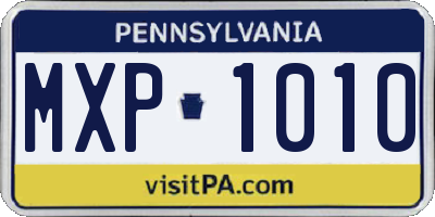 PA license plate MXP1010