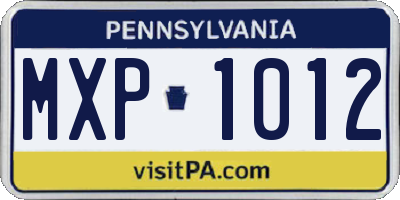 PA license plate MXP1012